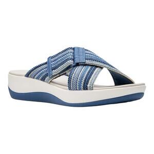 Clarks Women's Cloudsteppers Arla Wave Slip On Sandals Blue Size 7 1/2